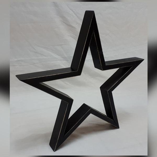 Etched Black Wooden Star